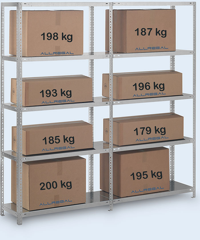Lagerregal Fachbodenregal Schraubsystem 200 kg je Boden